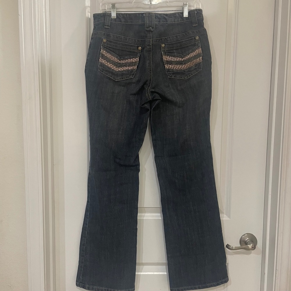 Willi Smith Dark Wash Denim Jeans embellished Pocket Bootcut Women's Sz 6